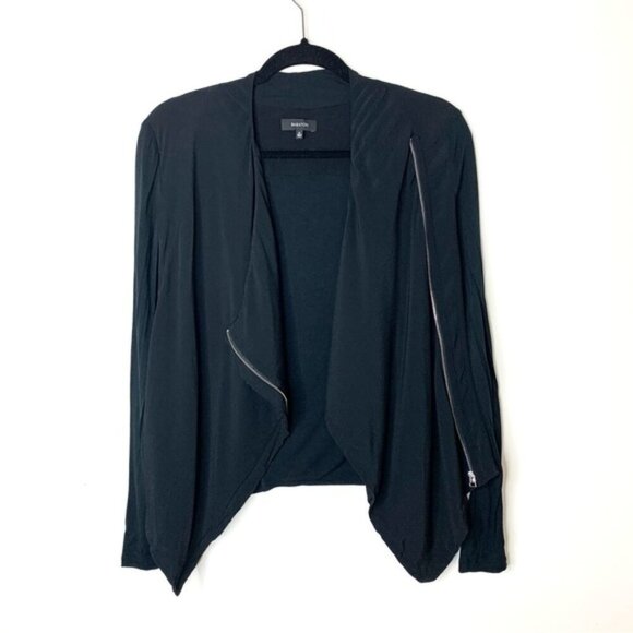 Aritzia Babaton Oliver Moto Blazer Zip Up Asymmetrical Draped Black  Size XS - Picture 4 of 13